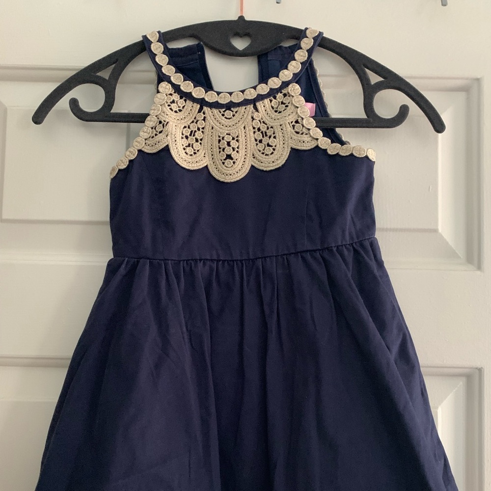 Girls Lilly Pulitzer Navy Dress - like new!